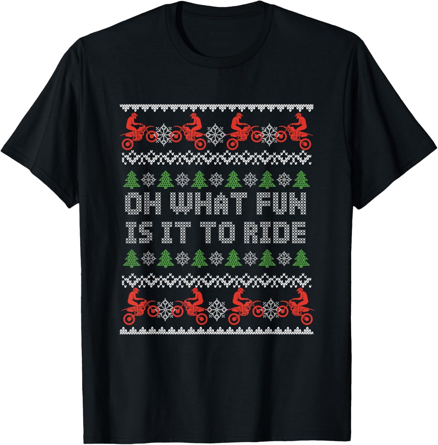 Biker Biking Offroad Extreme Sports Motorbike -Adults Xmas Christmas Motocross Bike Dirt Ride Ugly Gift T-Shirt - T-Shirt | Black