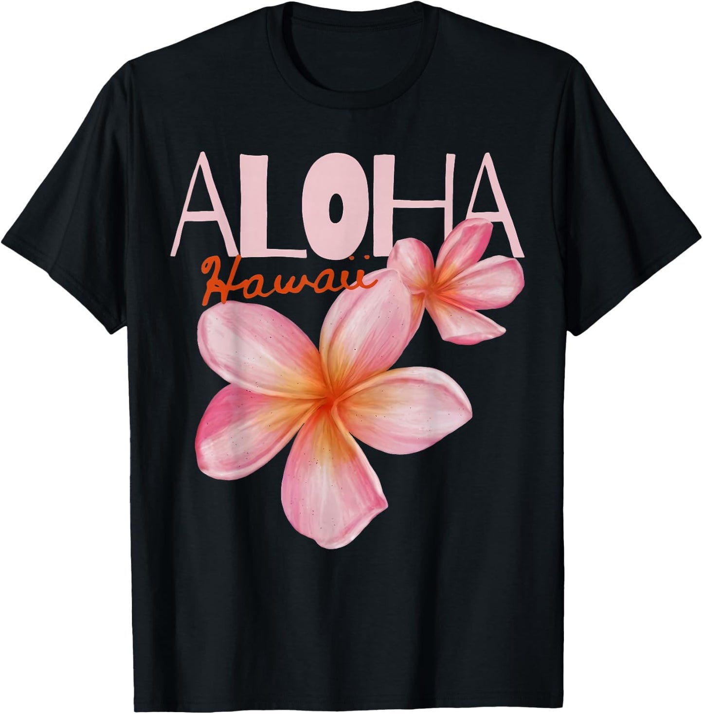 Aloha Hawaii Tropical Islands Plumeria Flower Women T-Shirt - T-Shirt | Black