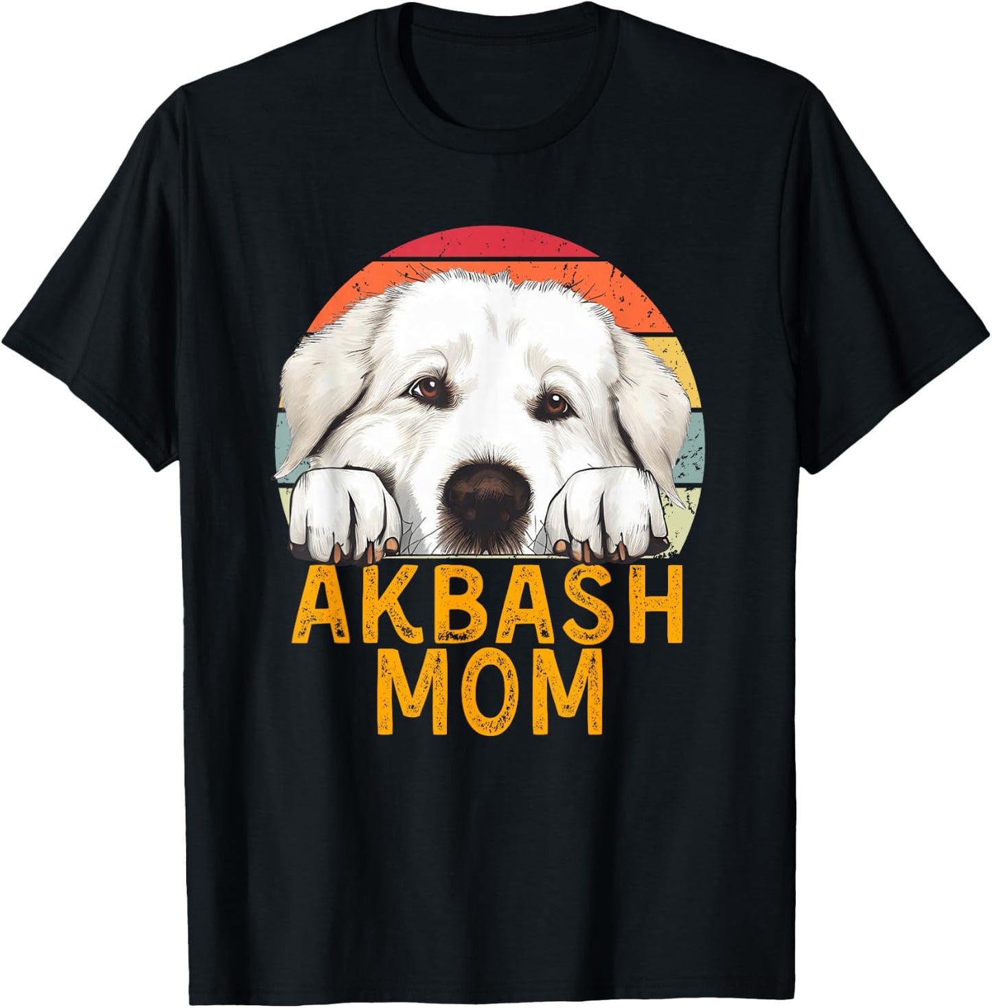 Akbash Dog Mom Funny Retro Vintage Pet Owner Lover T-Shirt - T-Shirt | Black
