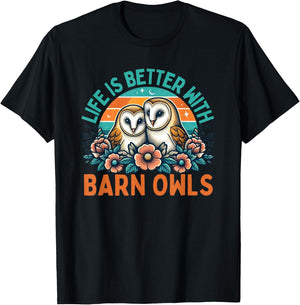 Barn Owl Lover Barn Owls T-Shirt - T-Shirt | Black