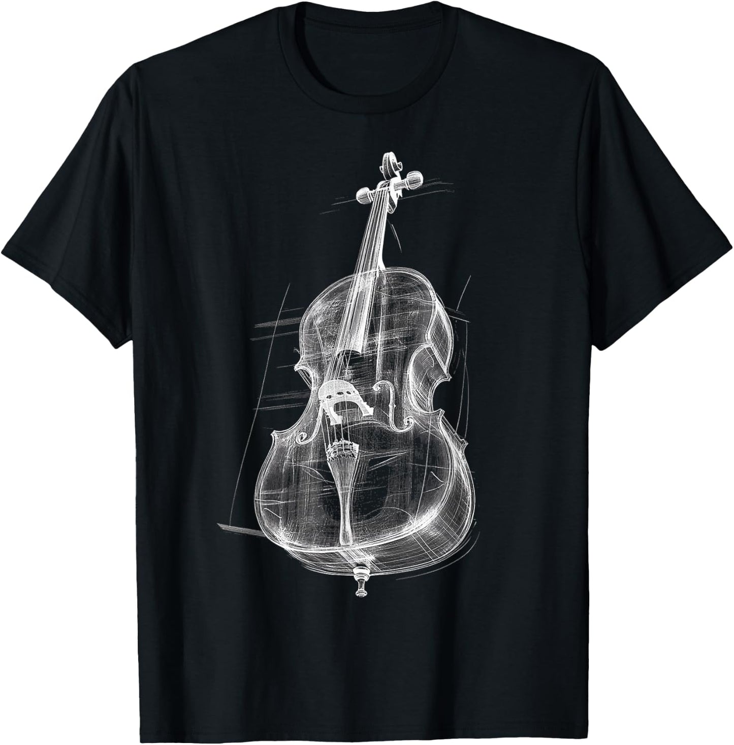 Cello Music Instrument Motif Illustration Cello T-Shirt - T-Shirt | Black