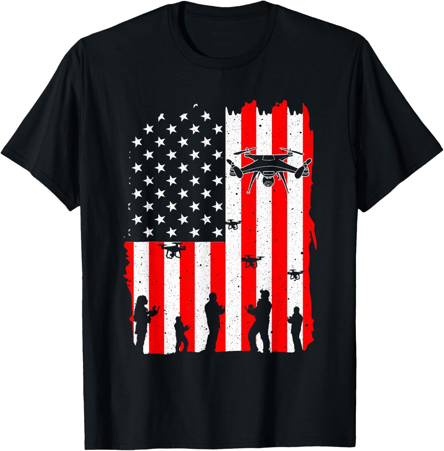 Funny Drone Art Women Drone Pilot Quadcopter Lovers T-Shirt - T-Shirt | Black