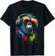 Monkey DJ with Headphones and Sunglasses Gorilla Musik , Black, S T-Shirt - T-Shirt | Black