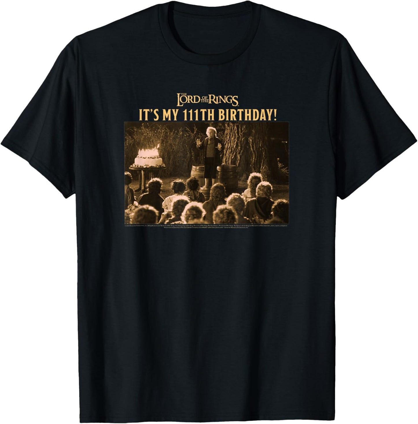 The Lord of The Rings Bilbo Baggins It's My 111th Birthday T-Shirt - T-Shirt | Black