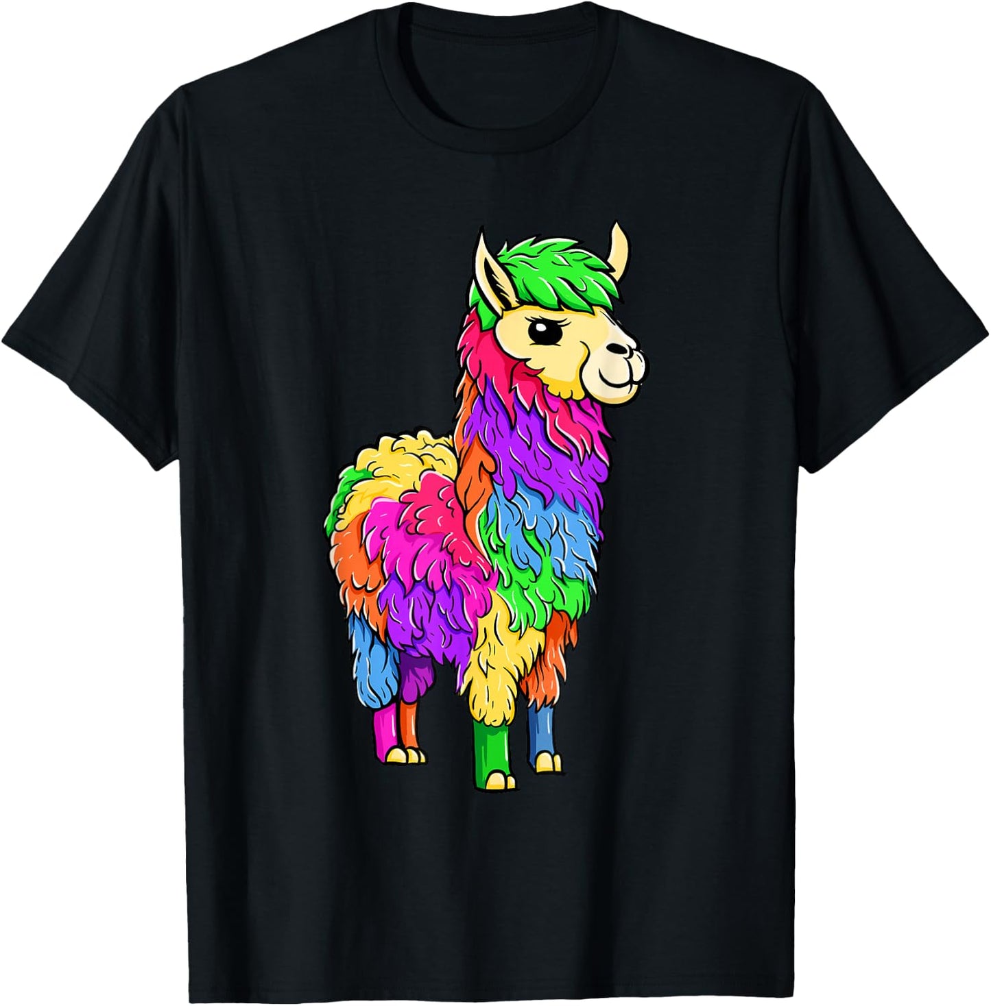 Colorful Loot Llama - Farm Animal Lover Zoologist Zoo Herder T-Shirt - T-Shirt | Black