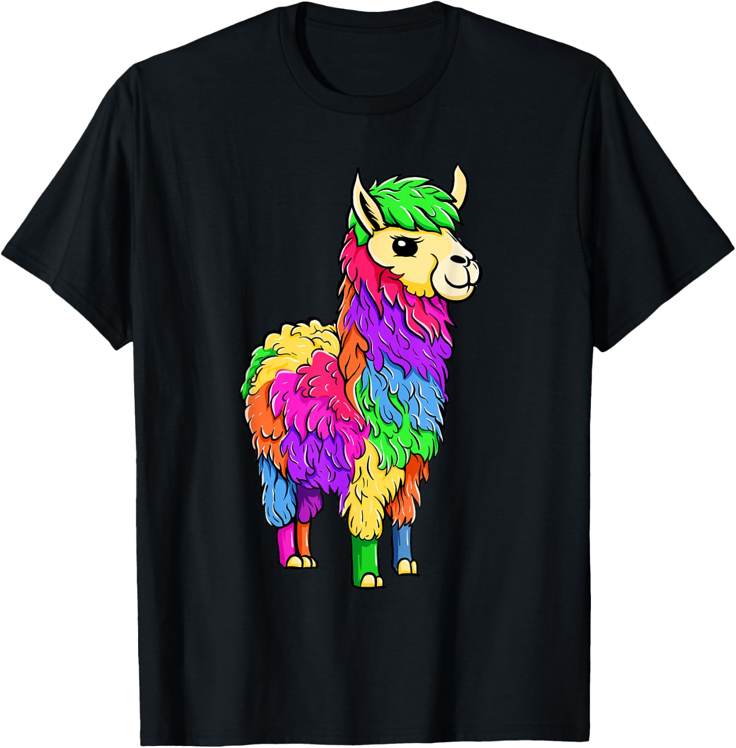 Colorful Loot Llama - Farm Animal Lover Zoologist Zoo Herder T-Shirt - T-Shirt | Black