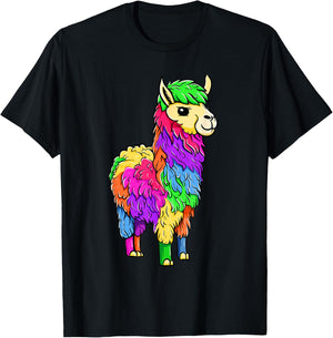 Colorful Loot Llama - Farm Animal Lover Zoologist Zoo Herder T-Shirt - T-Shirt | Black