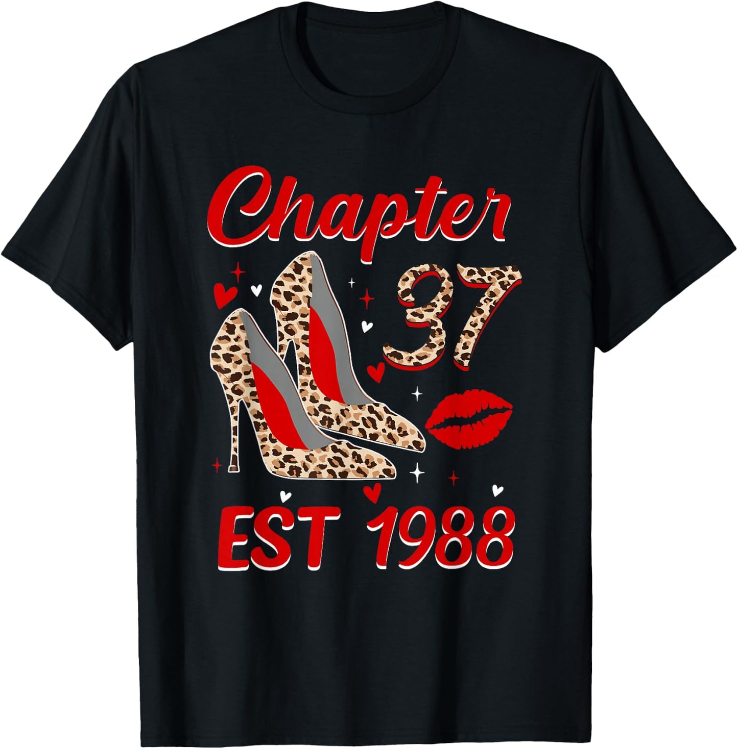 Chapter 37 EST 1988 37th Birthday Women 37 Year Old T-Shirt - T-Shirt | Black