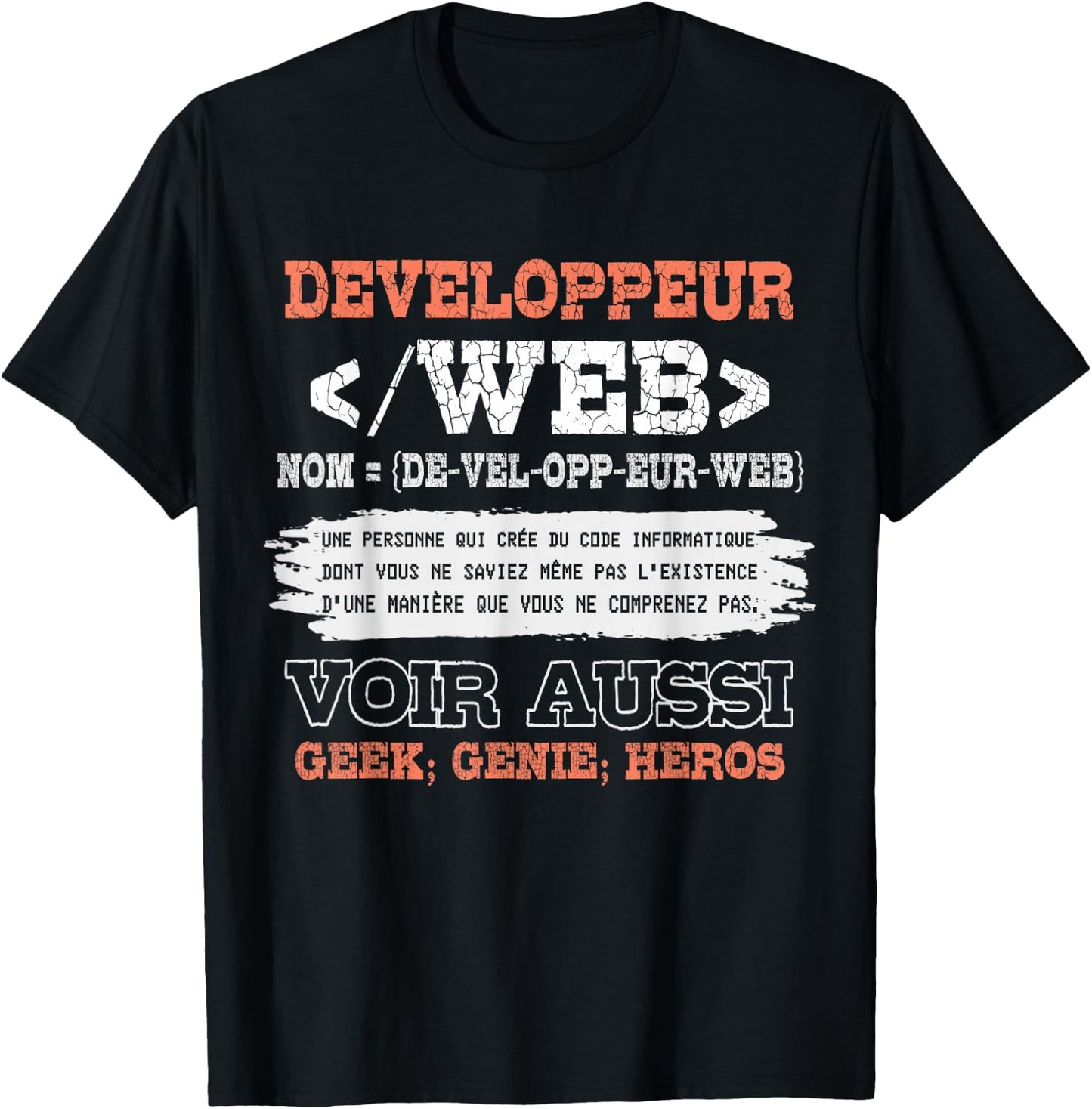 Web Developer Man Woman Humor Code Computer , Black, S T-Shirt - T-Shirt | Black