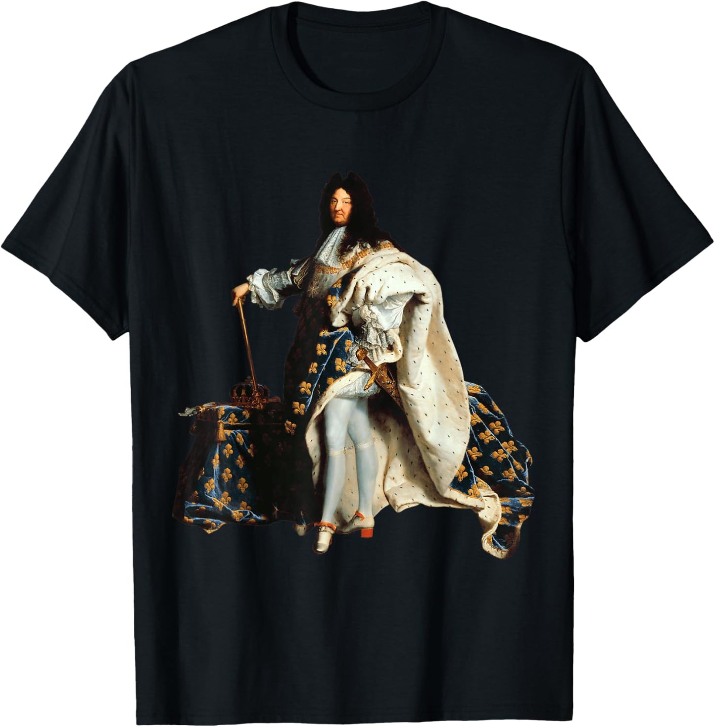 Louis XIV, Louis 14, French King Royalist Fleur de Lys , Black, S T-Shirt - T-Shirt | Black
