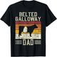 Best Cow Dad Men - Vintage Cattle Belted Galloway T-Shirt - T-Shirt | Black