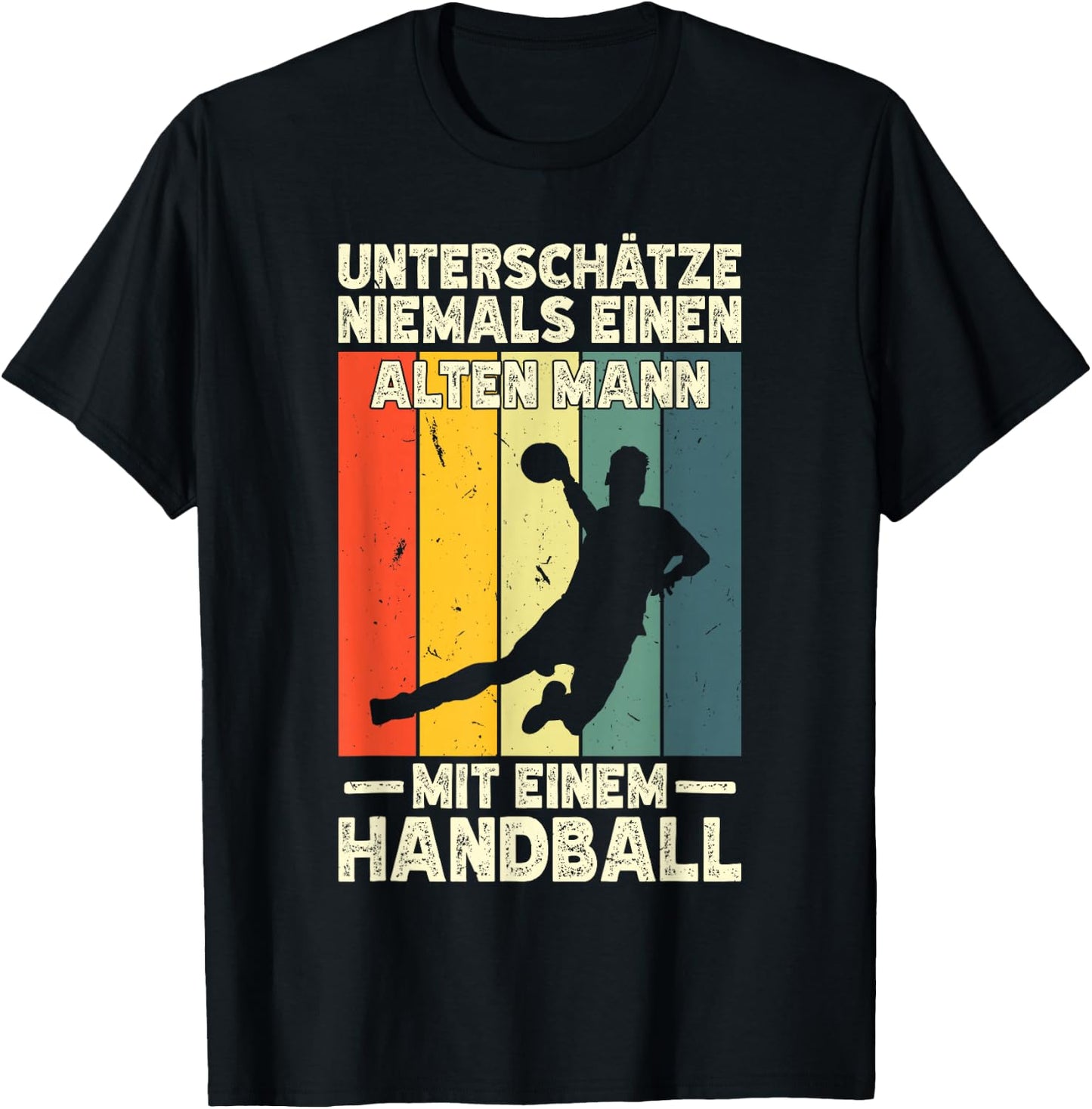 Männer Handballer Einen Alten Mann Mit Einem Handball T-Shirt - T-Shirt | Black