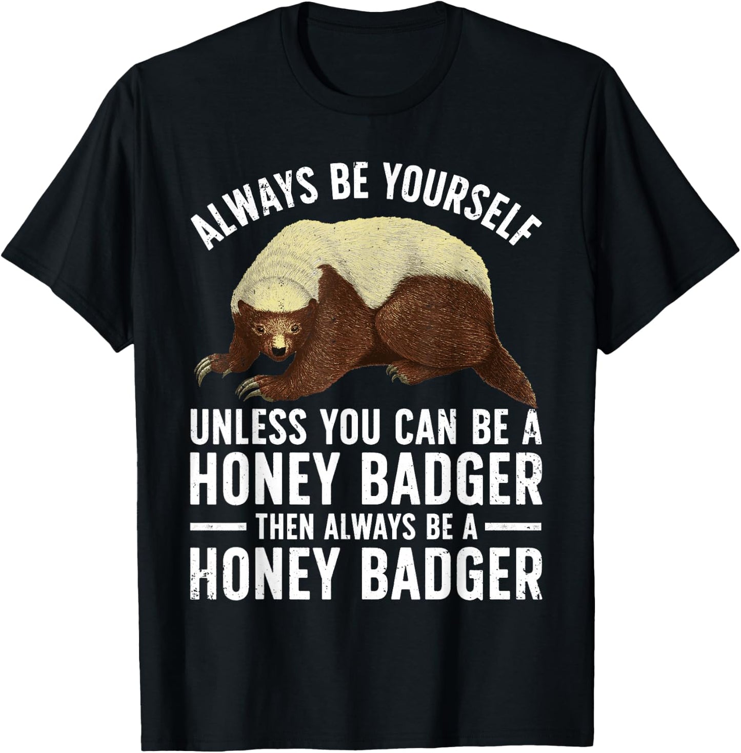 Funny Honey Badger Design Women Kids Badger Lover T-Shirt - T-Shirt | Black