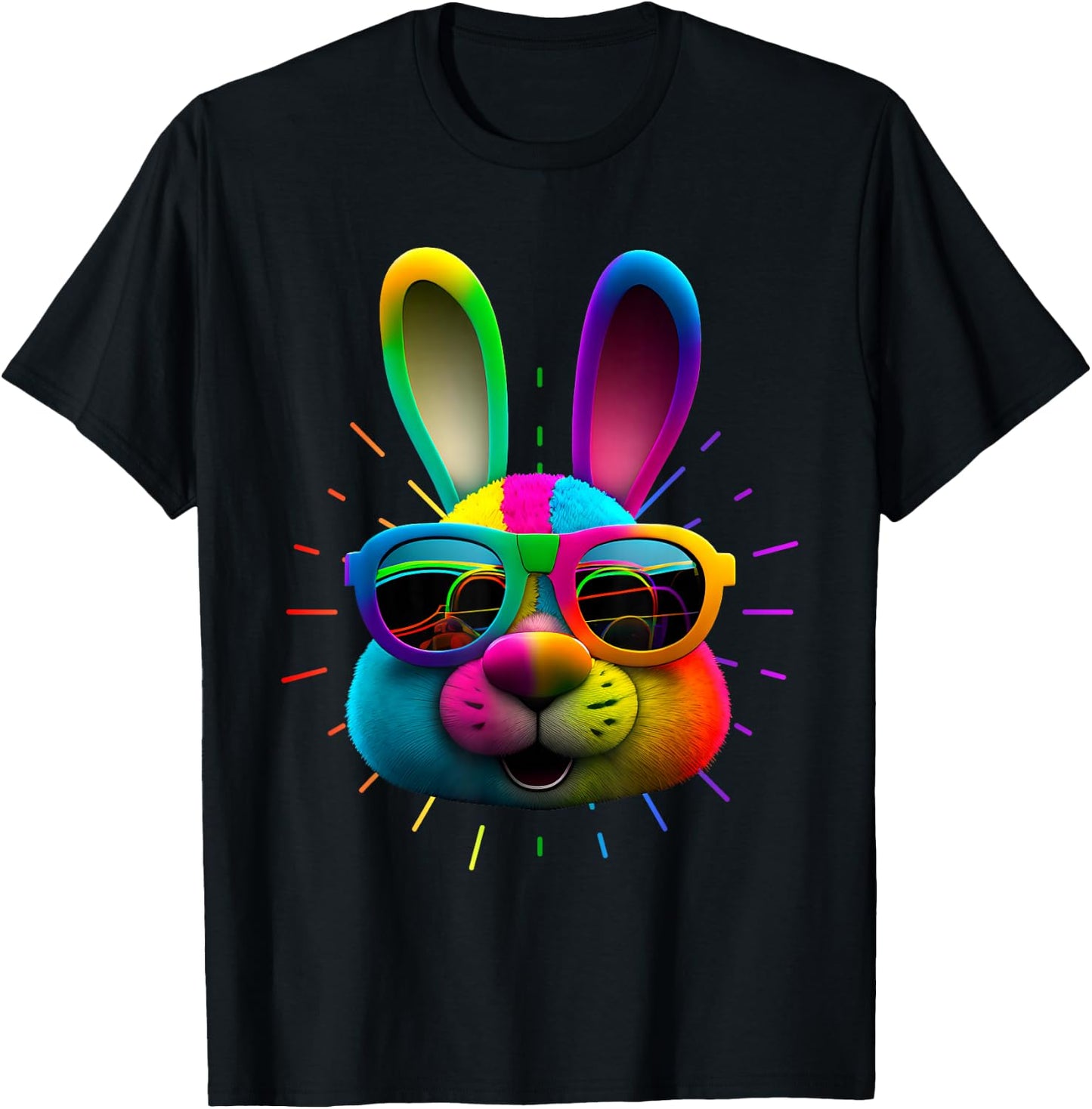 Hasengesicht Cooler Osterhase mit Brille Ostern Bunny Schwarz Klein Erwachsene Oster T-Shirt - T-Shirt | Black