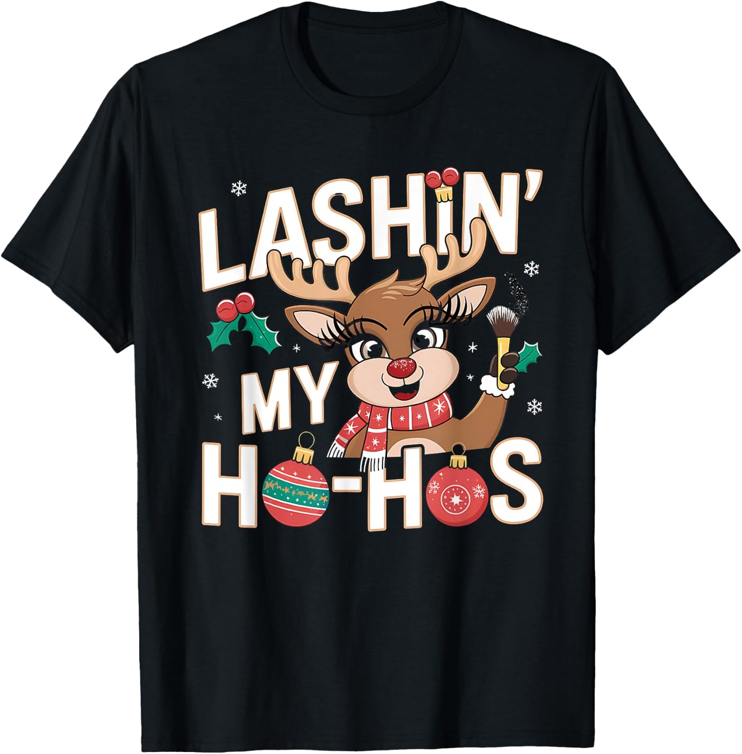 Xmas Cosmetics Lash Artist Lash Tech Girls T-Shirt - T-Shirt | Black