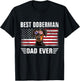 American Flag Best Doberman Dad Ever Dog Dad T-Shirt - T-Shirt | Black