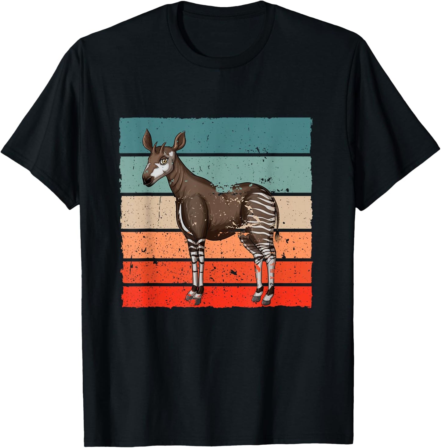 Okapi Lover Retro Okapi Girl Okapi Boy Okapis T-Shirt - T-Shirt | Black