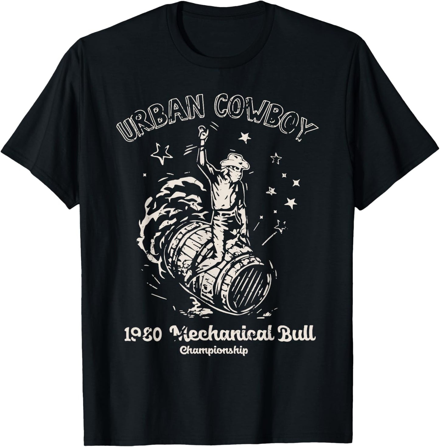 Urban Cowboy 1980's Mechanical Bull T-Shirt - T-Shirt | Black