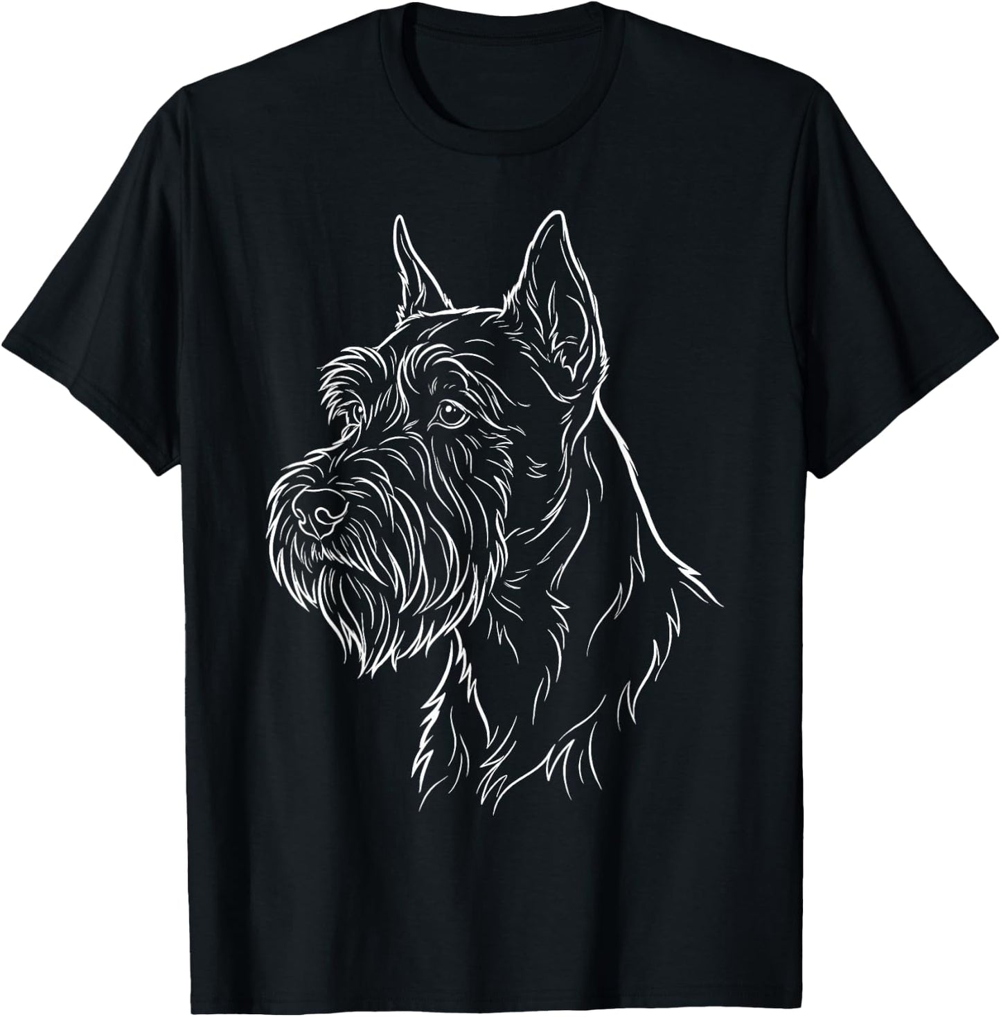 Standard Schnauzer Aesthetic Line Art Abstract Minimalist T-Shirt - T-Shirt | Black