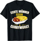 Echte Männer Essen Currywurst Pommes T-Shirt - T-Shirt | Black