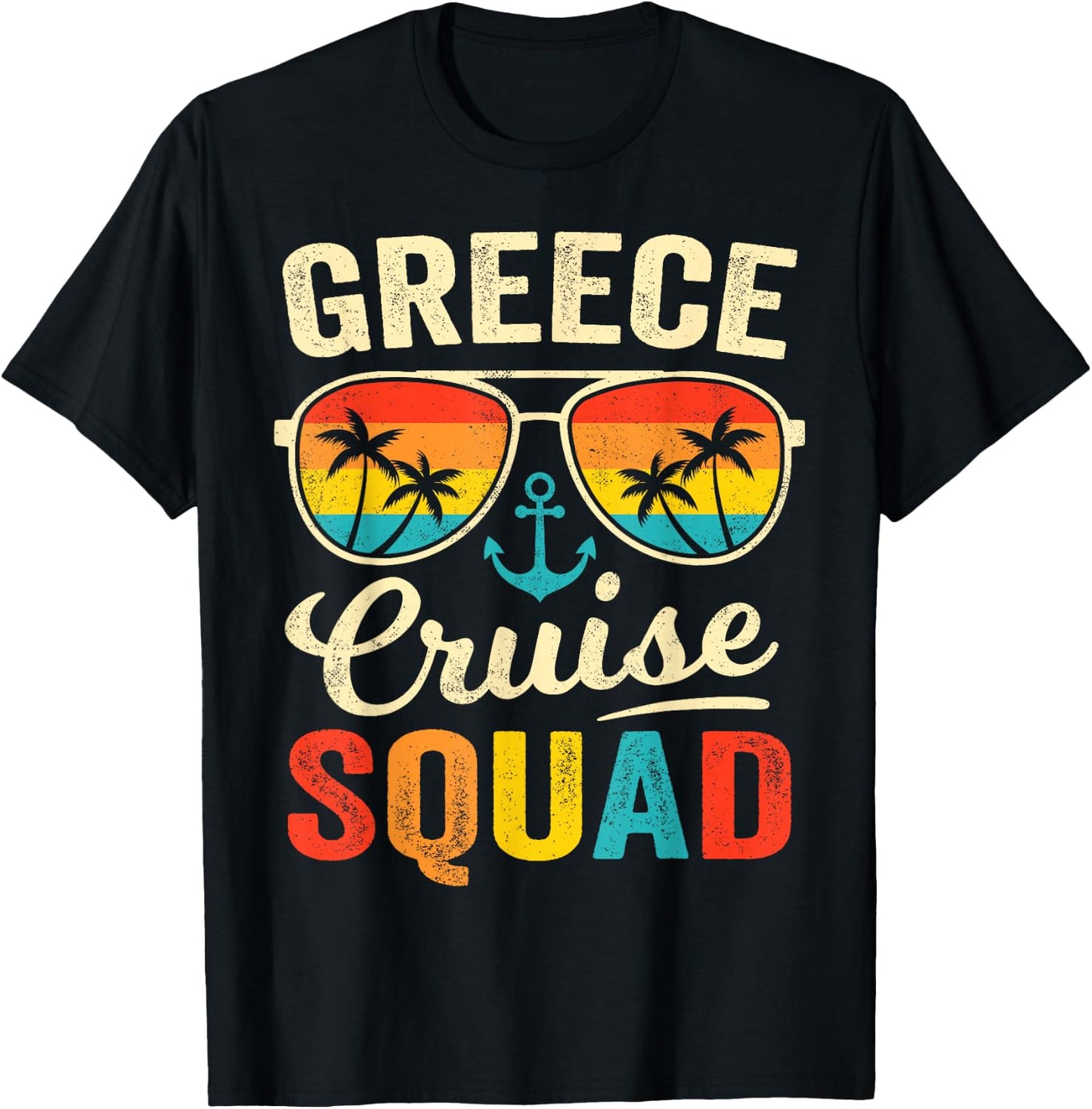 Greece Cruise Squad 2025 Summer Matching Family Group T-Shirt - T-Shirt | Black