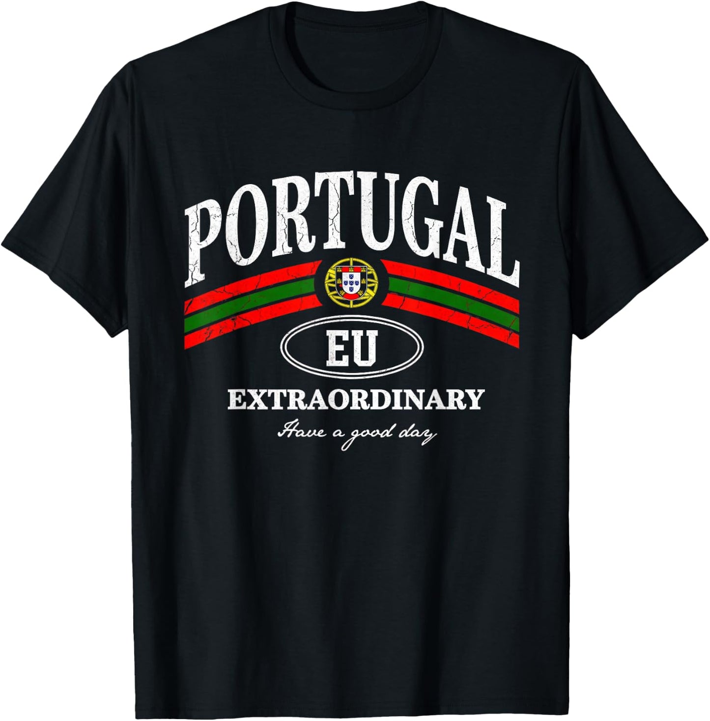 Portugal Lissabon Portugiesischer Fan Retro Vintage T-Shirt - T-Shirt | Black