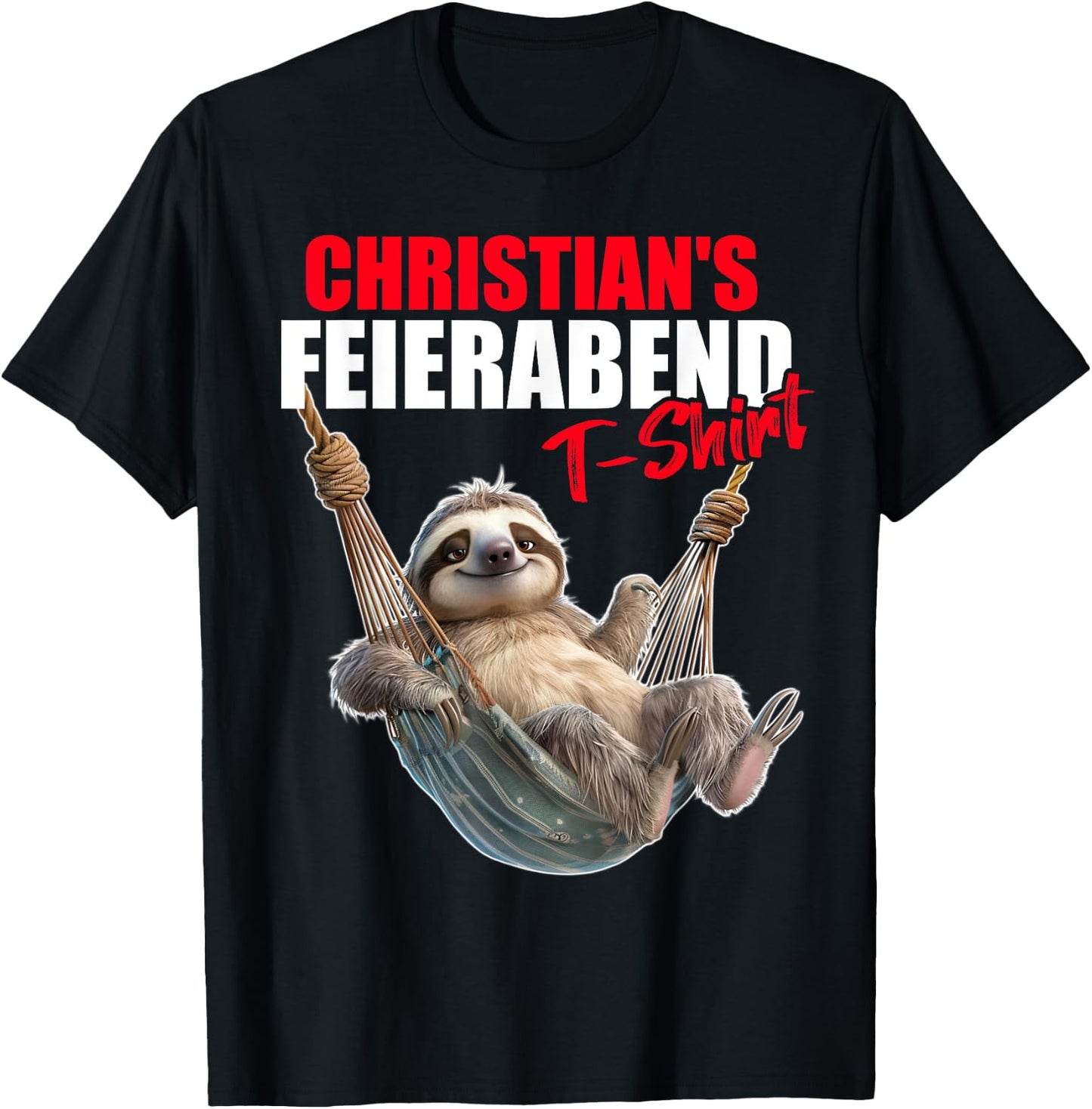 Christ Retirement Evening Sloth First Name Saying , black T-Shirt - T-Shirt | Black