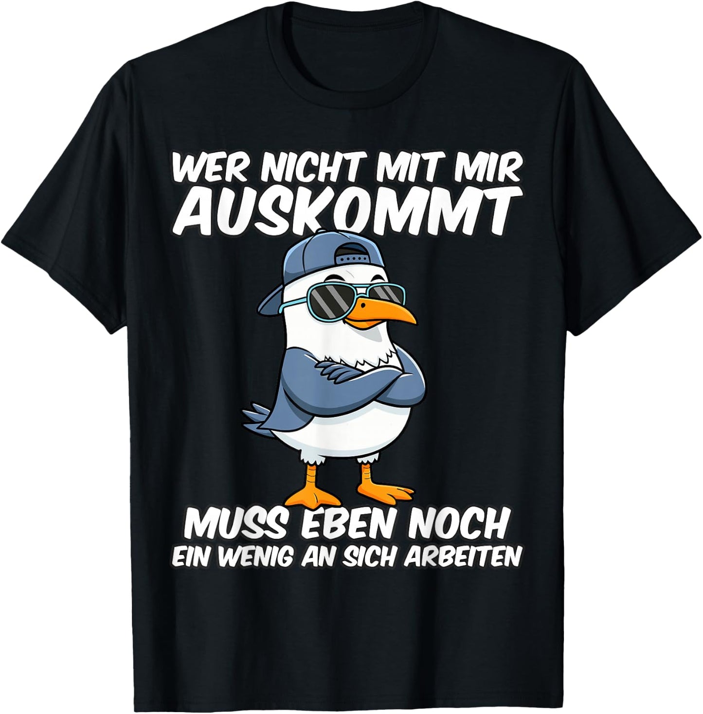 Lustige Männer Wer Nicht Mit Mir Auskommt Muss Eben T-Shirt - T-Shirt | Black