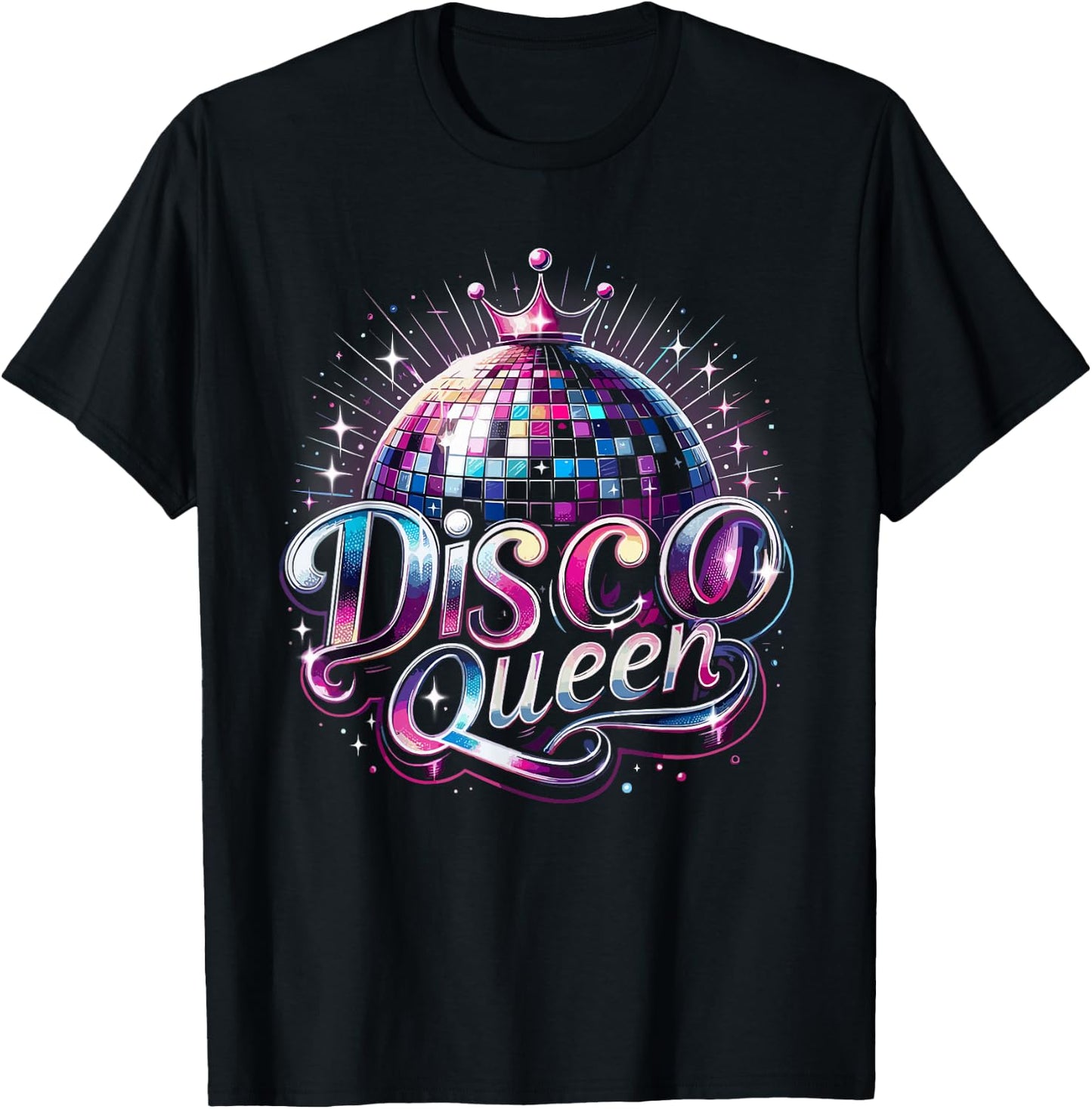 Disco Queen Disco Girl Queen of the Dance Floor Party Girl , black T-Shirt - T-Shirt | Black