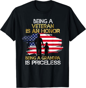 Gift Veteran Grandpa T-Shirt - T-Shirt | Black
