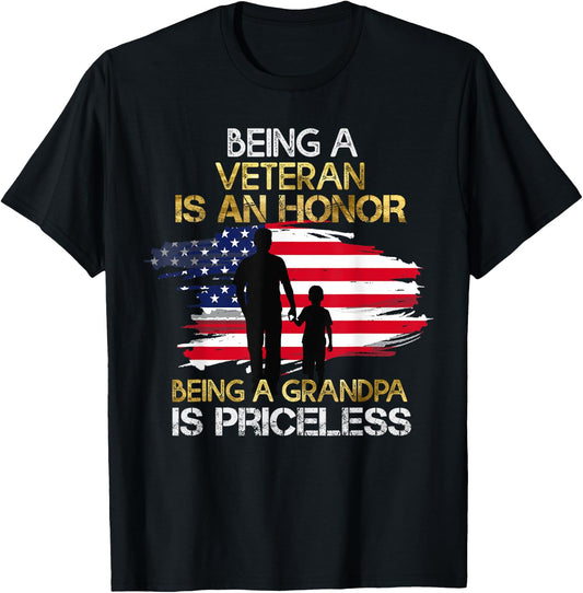 Gift Veteran Grandpa T-Shirt - T-Shirt | Black