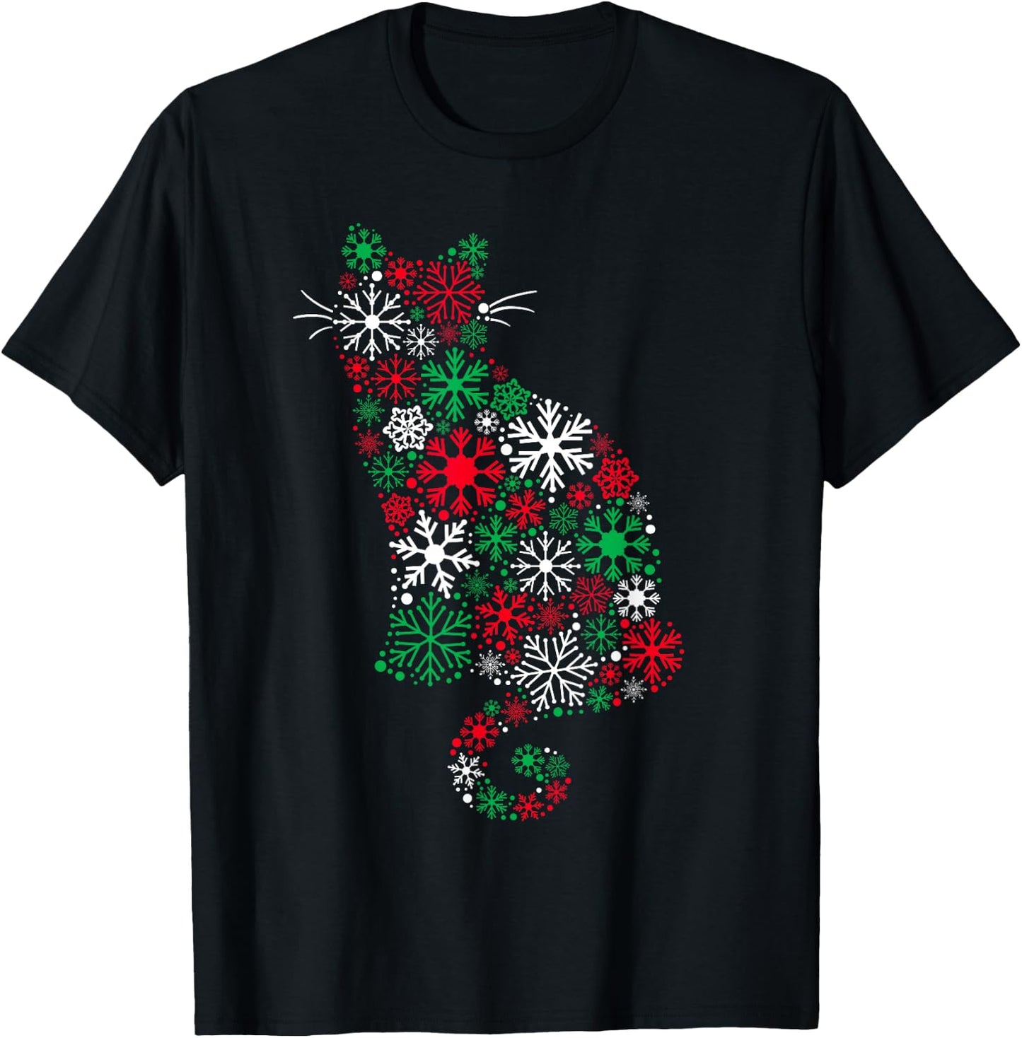 Christmas Cat T-Shirt - T-Shirt | Black