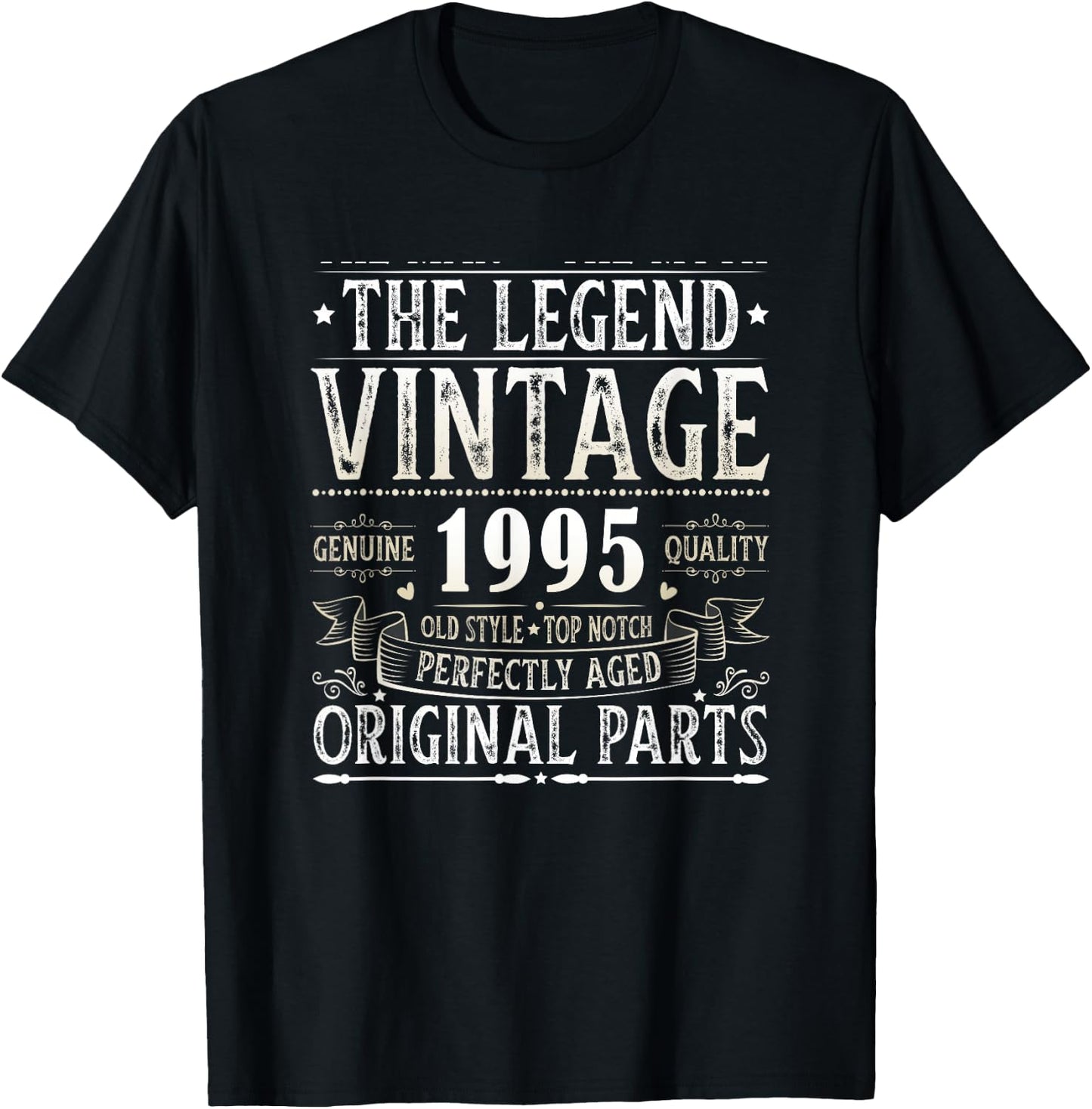 Vintage 1995 T Shirts Retro Funny 1995 Birthday T-Shirt - T-Shirt | Black