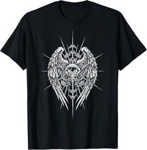 Seraphim Biblischer Engel Sehendes Auge Esoterik Christian T-Shirt - T-Shirt | Black