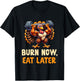 Funny Thanksgiving Gym Burn Now, Eat Later Turkey Workout T-Shirt - T-Shirt | Black