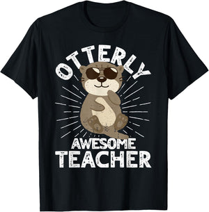 Funny Teacher Otterly Awesome Teacher Otter Teaching T-Shirt - T-Shirt | Black