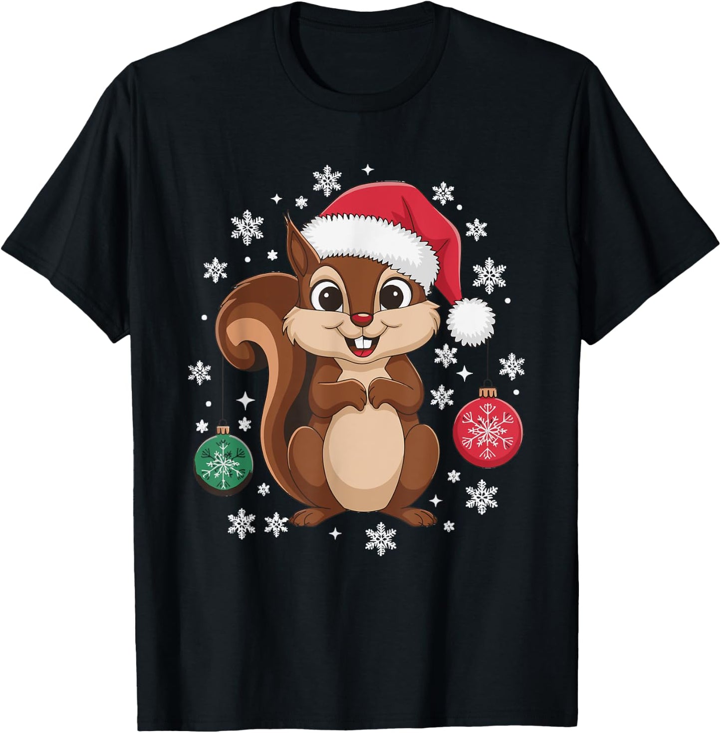 Squirrel Christmas T-Shirt - T-Shirt | Black