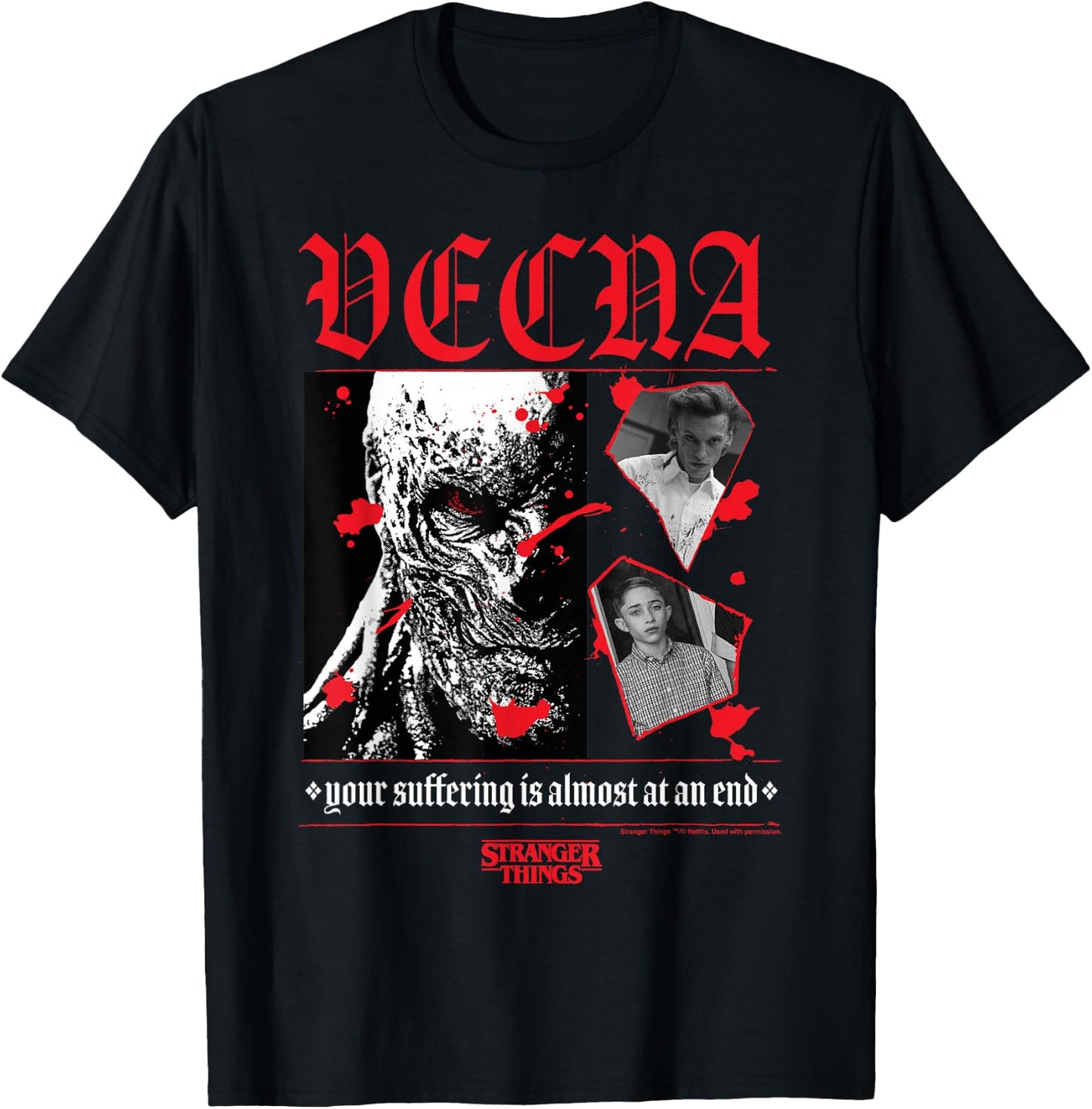 Gothic Quote Stranger Things Vecna Henry Creel , Black, S T-Shirt - T-Shirt | Black