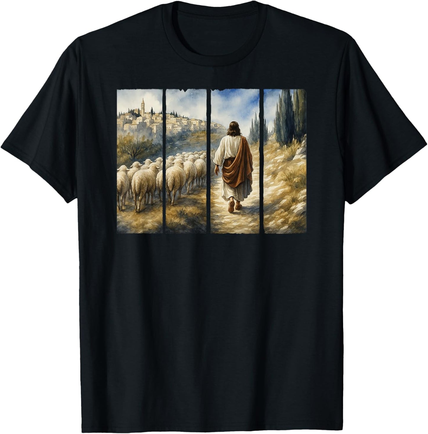 The Lord Is My Shepherd Jesus Christ The Good Shepherd T-Shirt - T-Shirt | Black