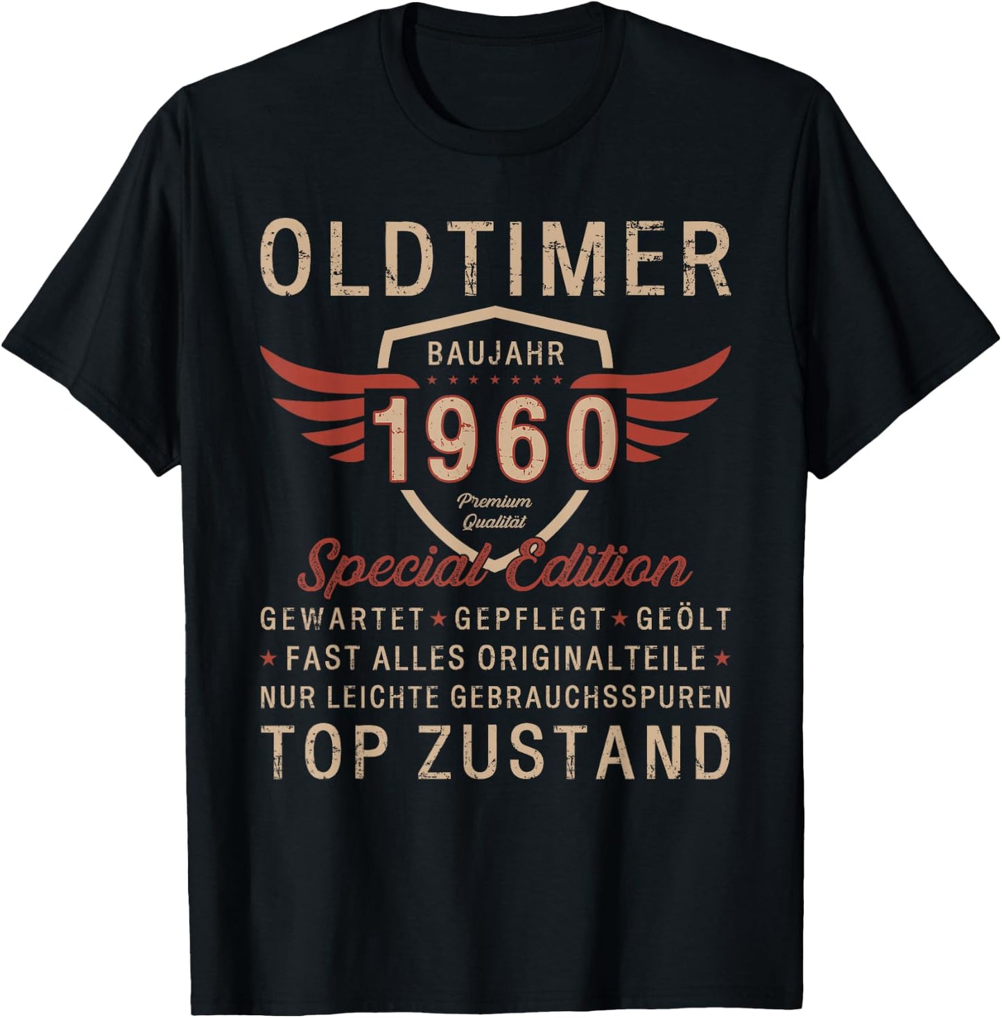 64th Birthday Gift Vintage 1960 Vintage Funny , black T-Shirt - T-Shirt | Black