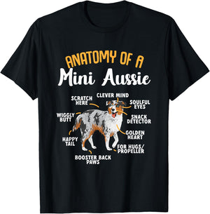 Mini Aussie Miniature Australian Shepherd T-Shirt - T-Shirt | Black