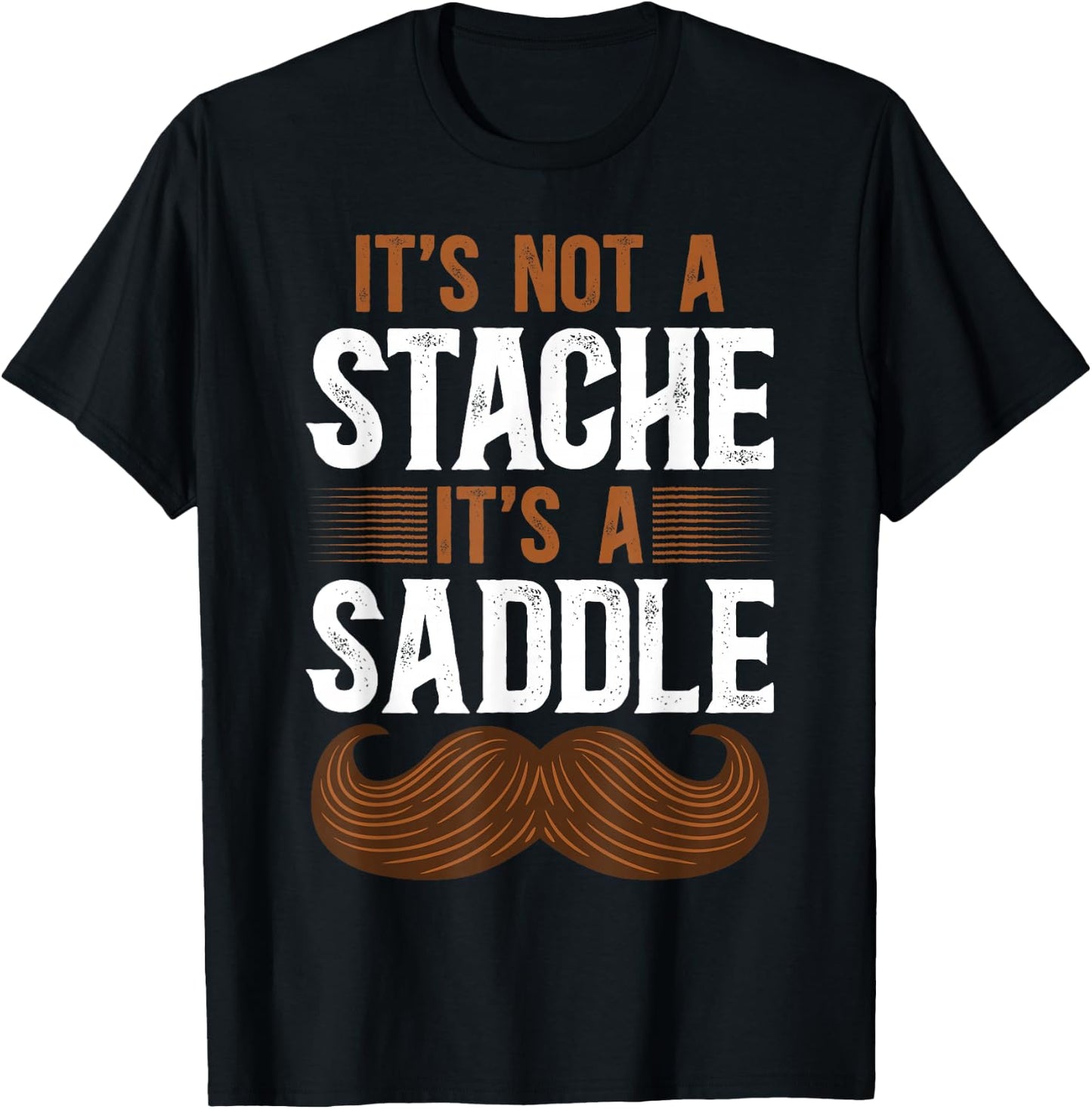 Funny Beard Sarcasm Stache Humor Mustache T-Shirt - T-Shirt | Black