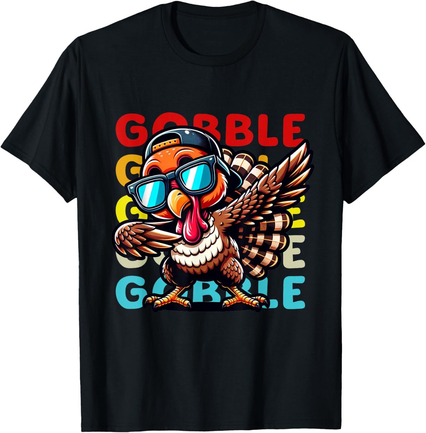 Thanksgiving Turkey Shirt Kids Boys Girls Turkey Thansgiving T-Shirt - T-Shirt | Black