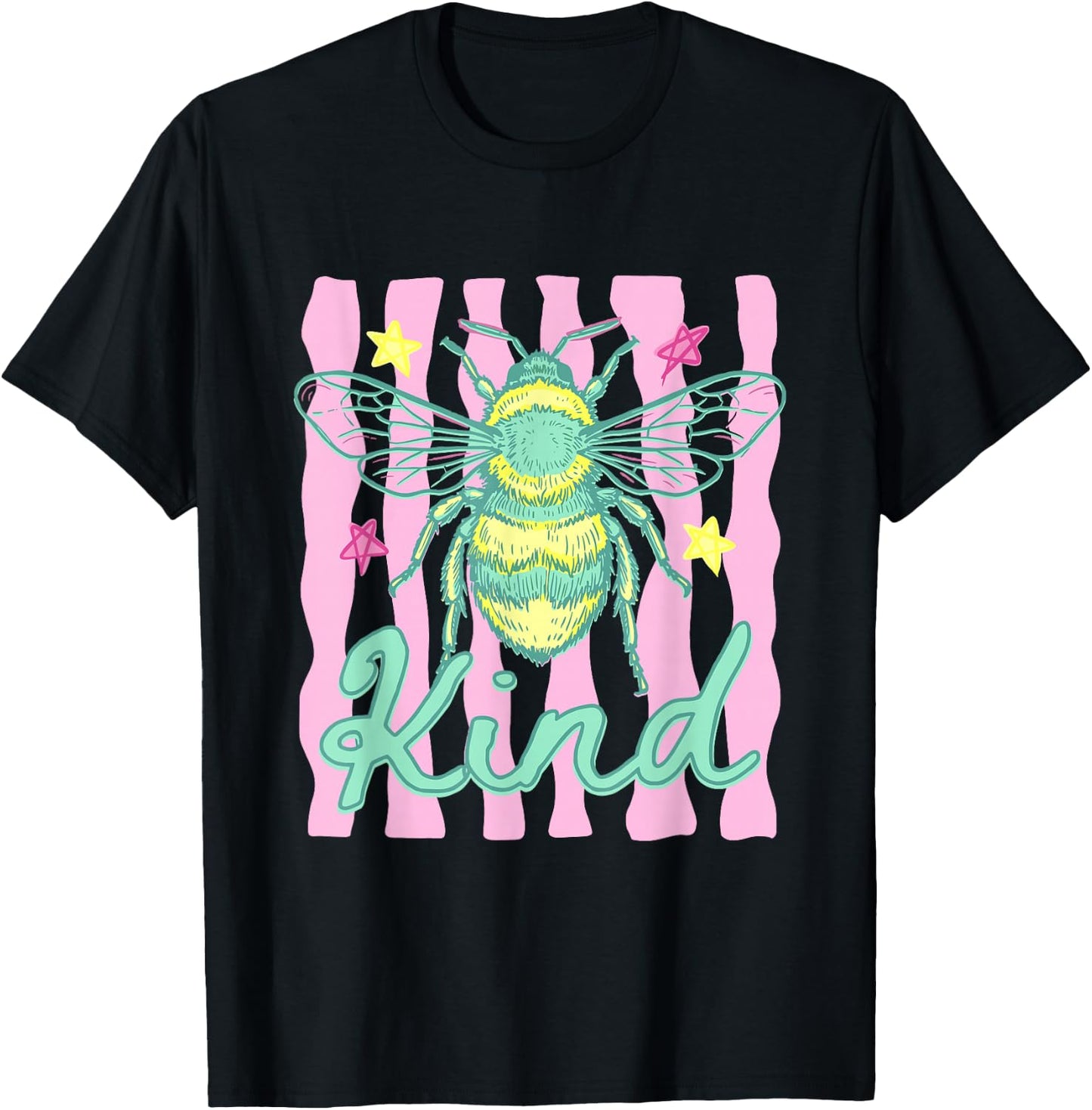 Preppy Be Kind Bee Summer Vibes Mental Health Matters T-Shirt - T-Shirt | Black