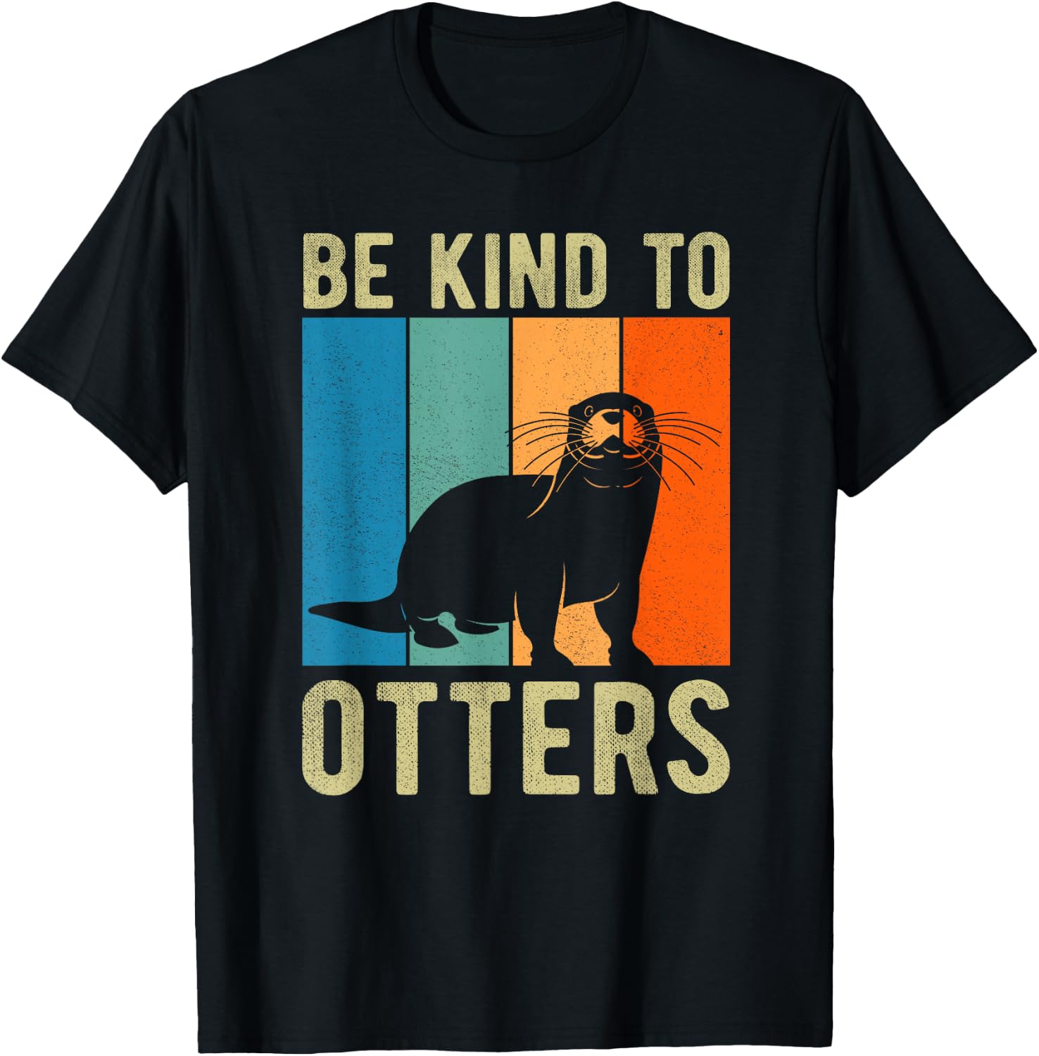 Kids Otter Pun Be Kind to Otters Be Kind to Others T-Shirt - T-Shirt | Black