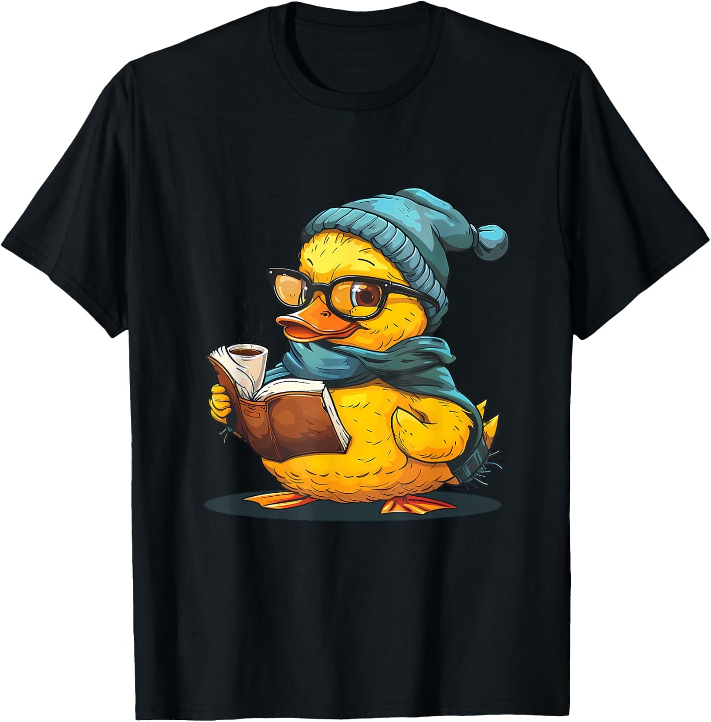 Rubber Duck Reading Book Rubber Duckie Reader Coffee Lover T-Shirt - T-Shirt | Black