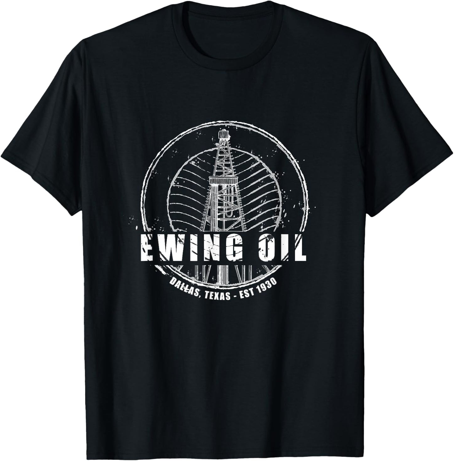 DALLAS | Ewing Oil Company Classic 80er Jahre TV T-Shirt - T-Shirt | Black