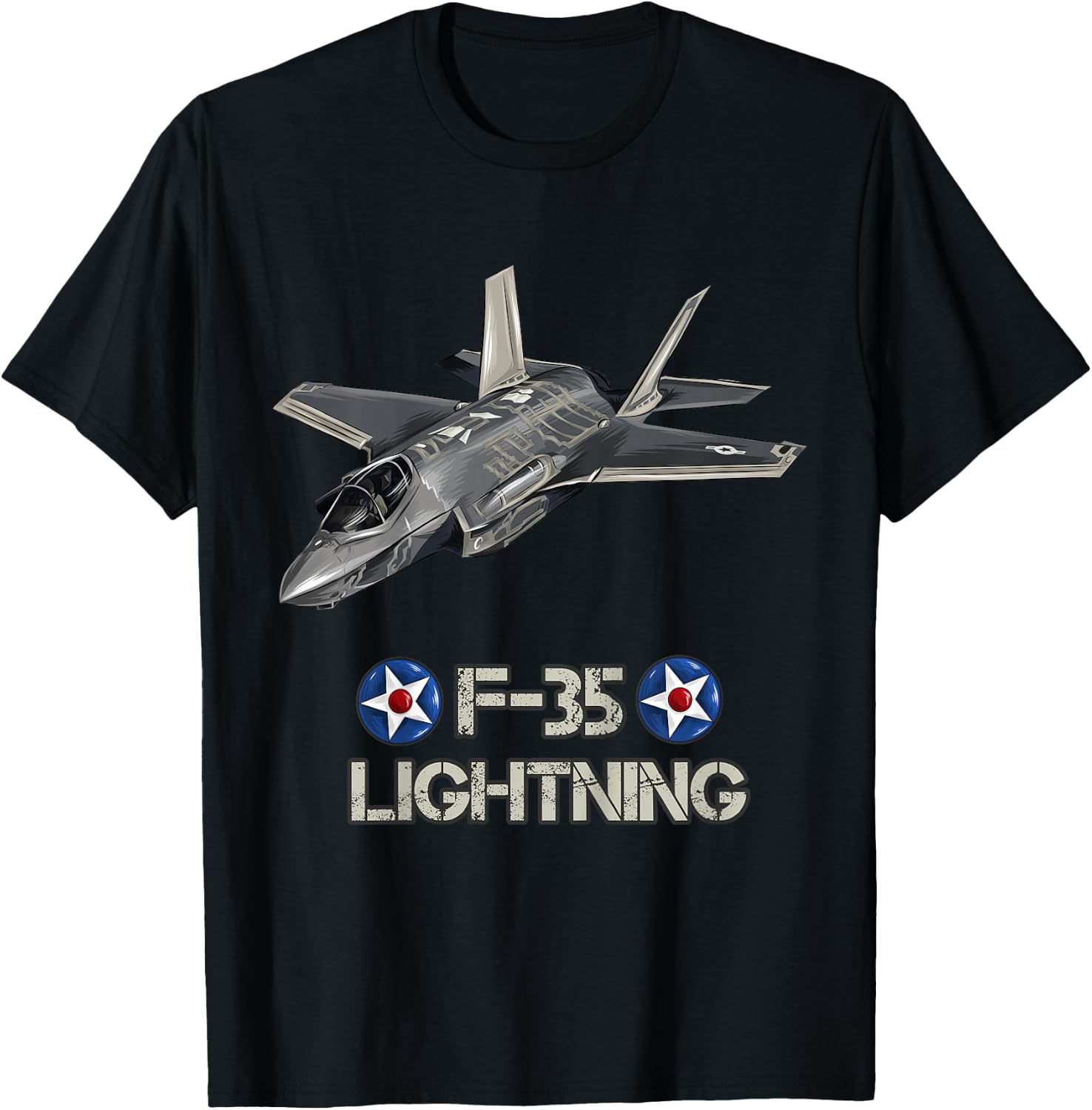 American Aircraft Stealth Fighter F35 lightning T-Shirt - T-Shirt | Black