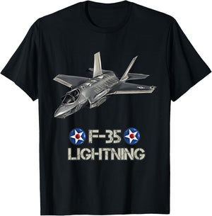 American Aircraft Stealth Fighter F35 lightning T-Shirt - T-Shirt | Black