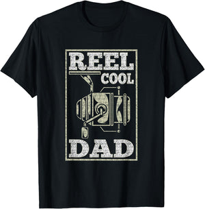 Reel Cool Dad - Fishing Daddy Father's Day Gift T-Shirt - T-Shirt | Black